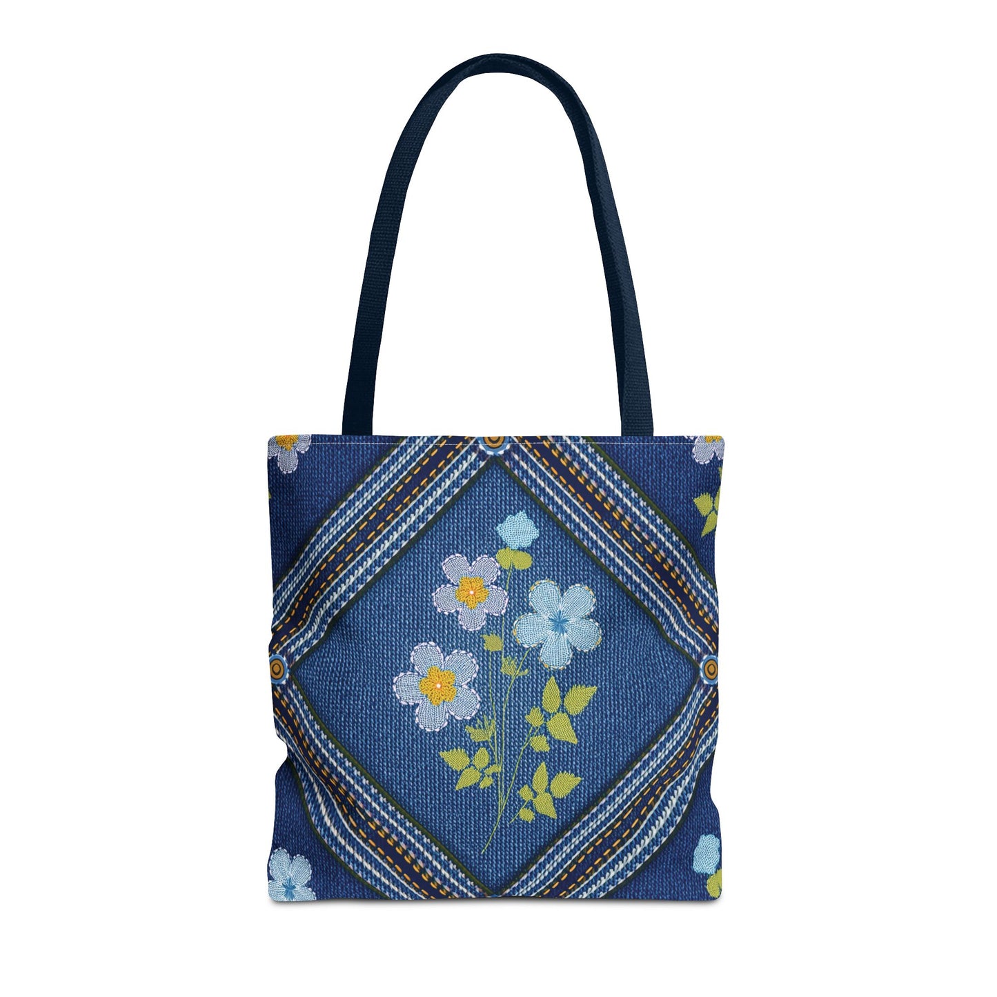 Denim Fabric Imitation Print Unisex Canvas Bag Poly Spun 3 Sizes Tote Bag 126