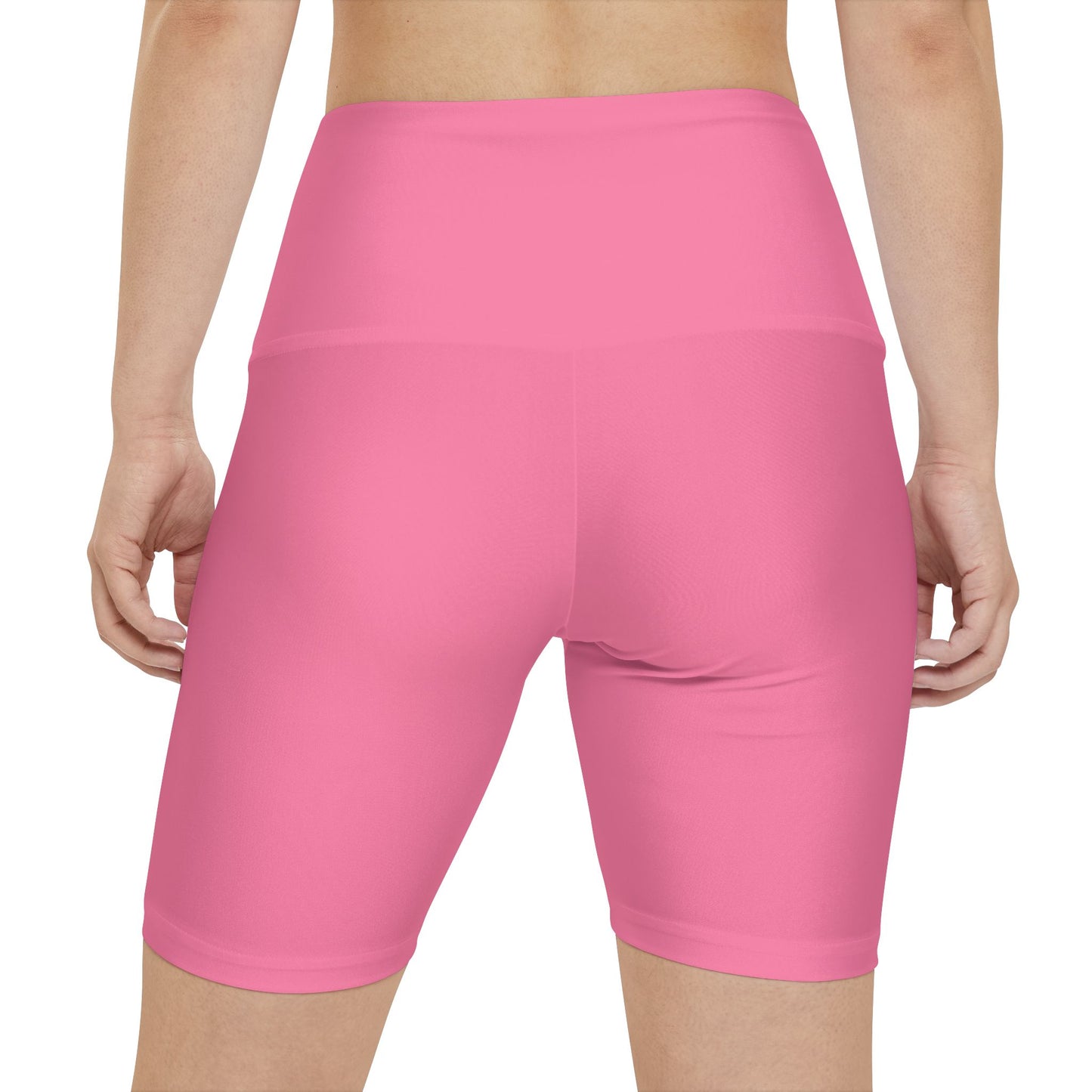 Bubblegum Tint Pink Women's Workout Shorts — Solid High-Waist Biker Shorts for Exercise & Everyday Wear