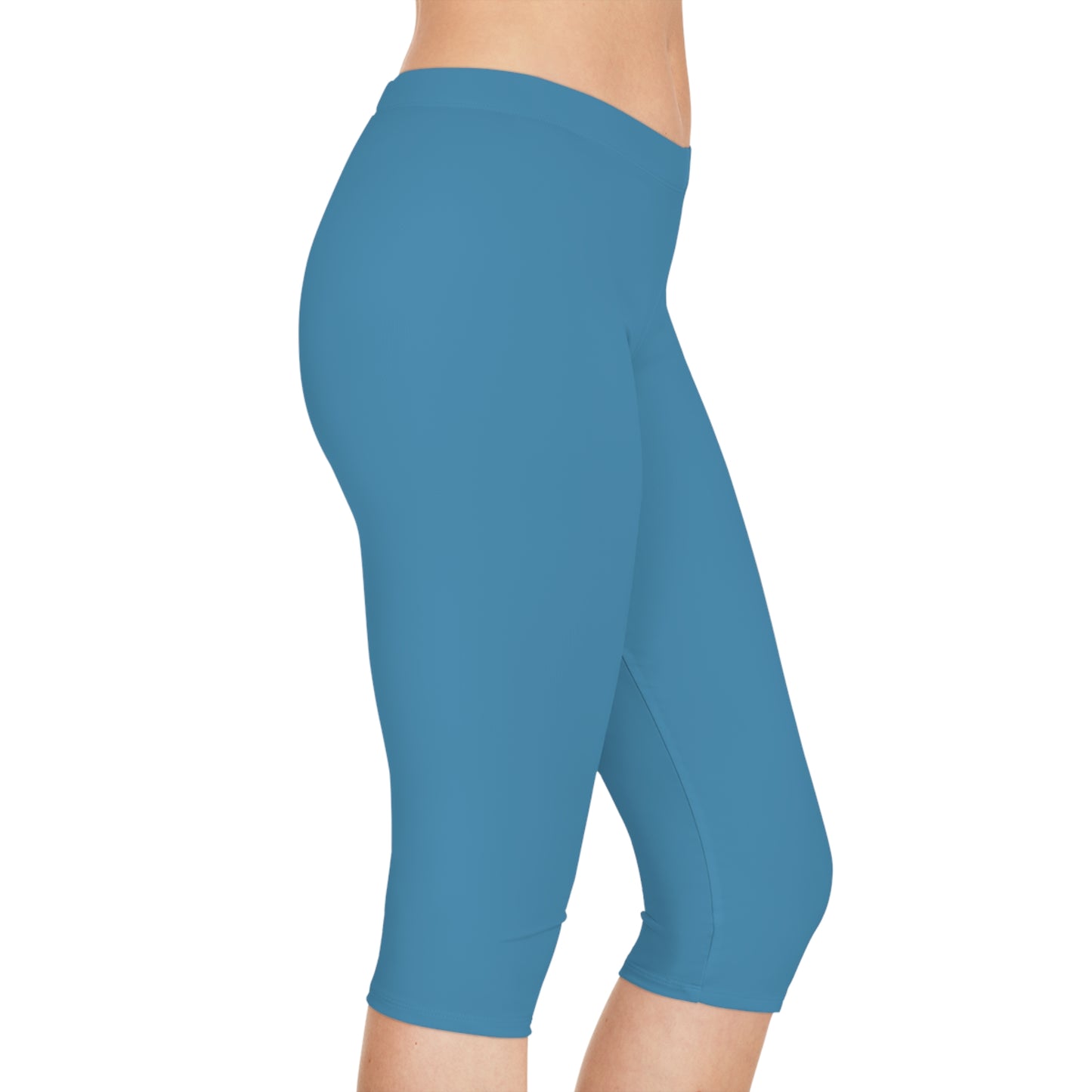 Blue Color Capri Leggings, Blue Capri Leggings 1