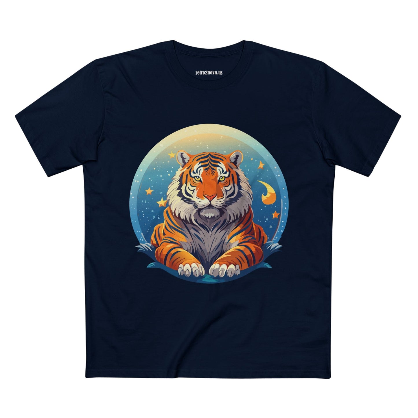 Tiger Animal Shirt Unisex Premium Cotton Tee With Original Art Design By Retro2Nova Soft Comfortable Everyday Wear