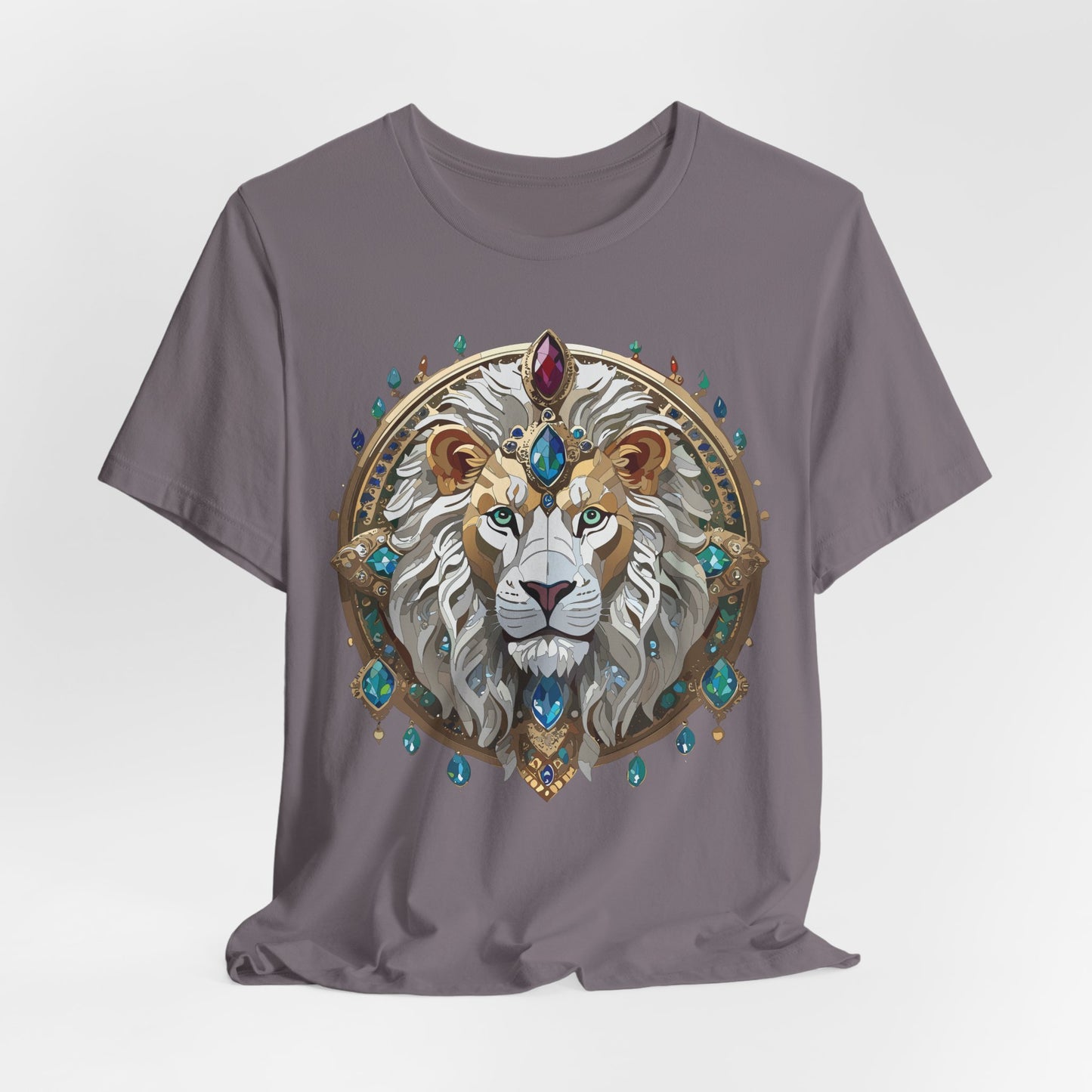 Unisex Lion Graphic Tee, Animal Shirt, Tee Shirt with Lion, Medallion T-Shirt, Animal Medallion Tees