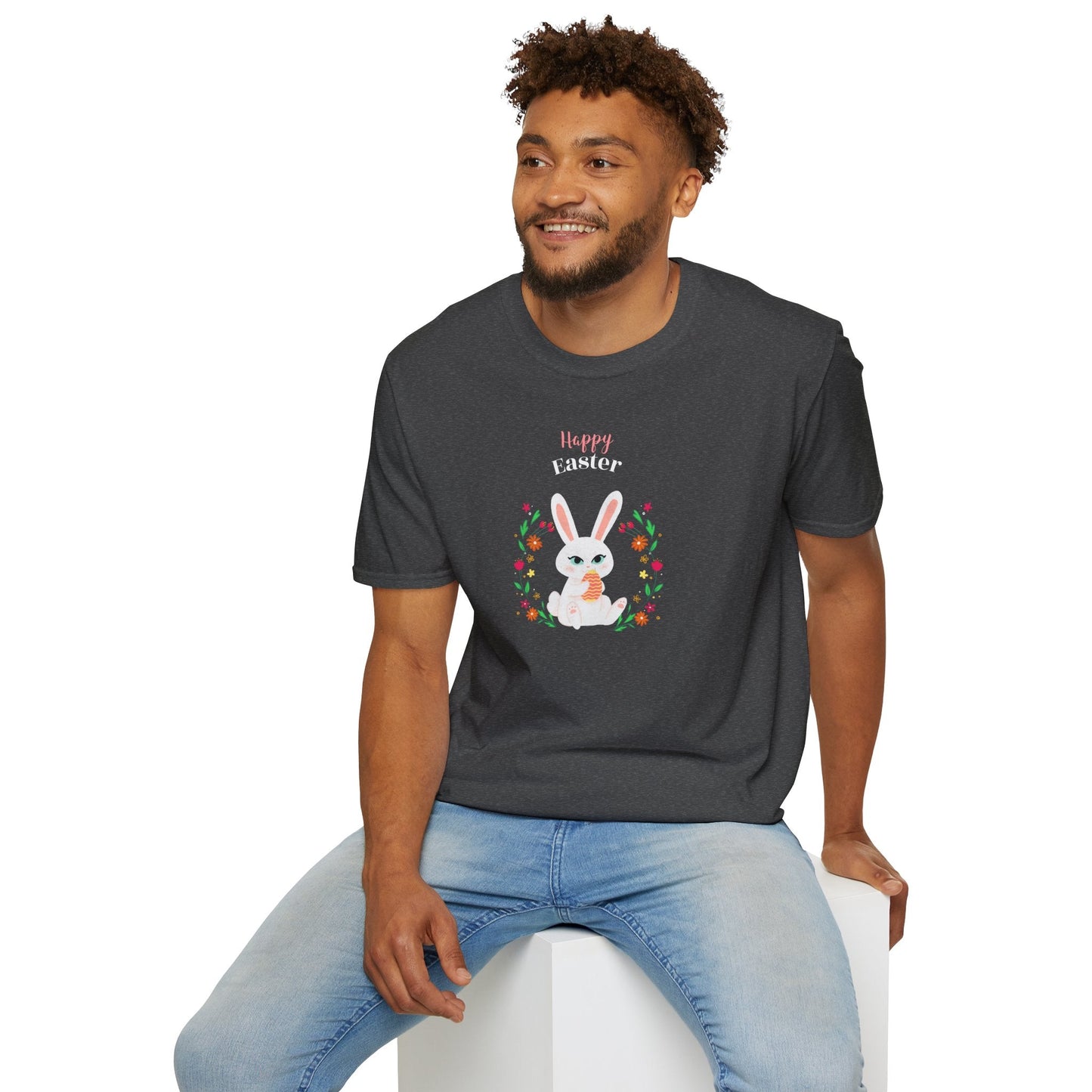 Easter Bunny T Shirt Unisex Gildan Softstyle Tee 100 Percent Ring Spun Cotton Easter Design