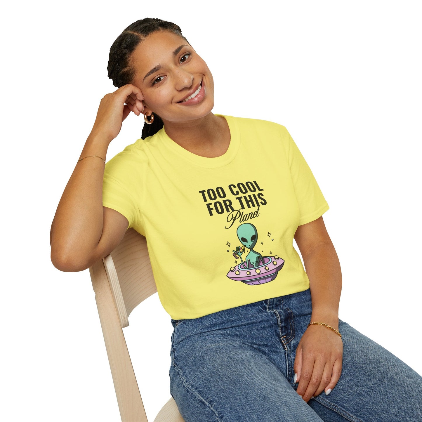 Alien UFO TShirt  Too Cool For This Planet Graphic Tee
