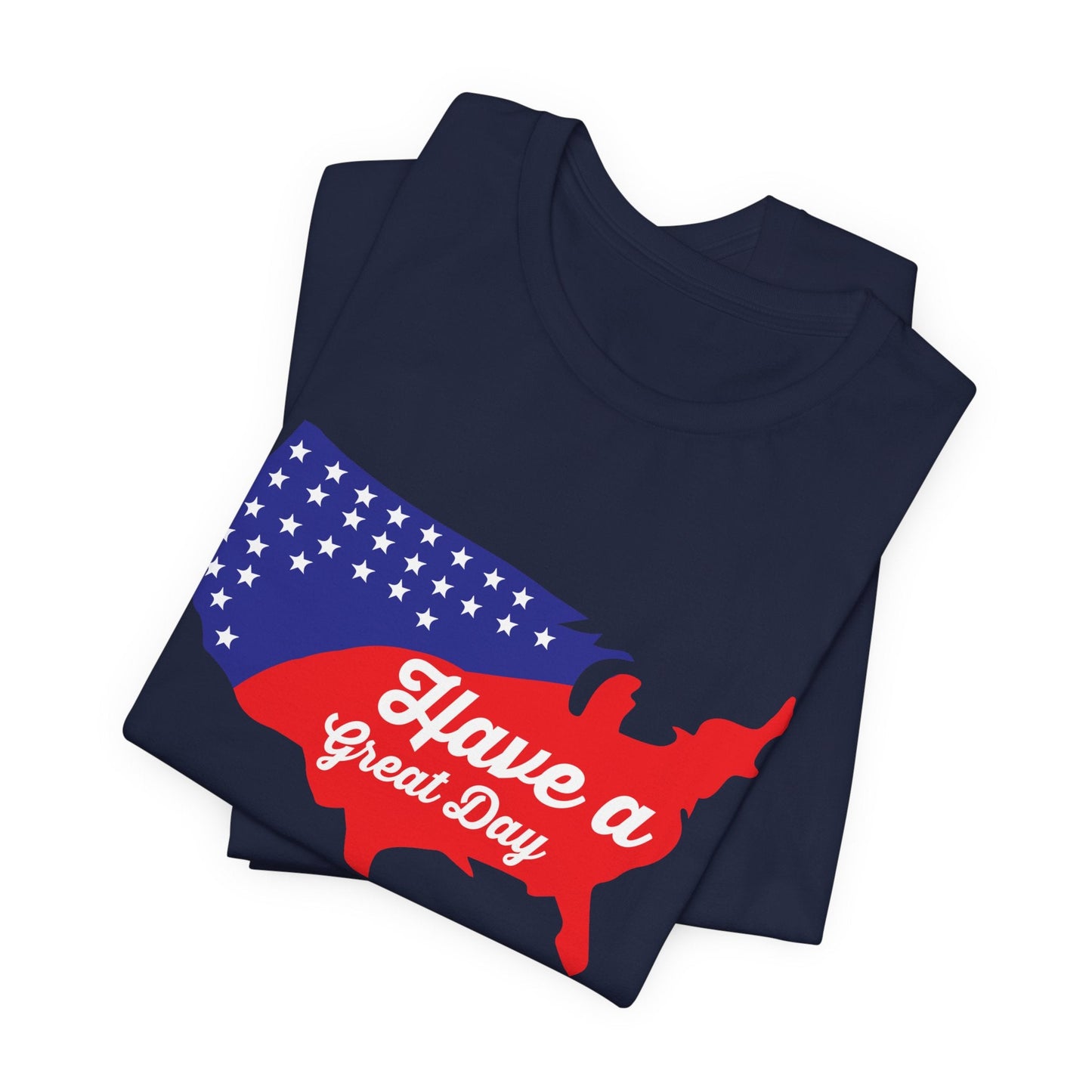 USA Map Patriotic Graphic Unisex Cotton T-Shirt 021