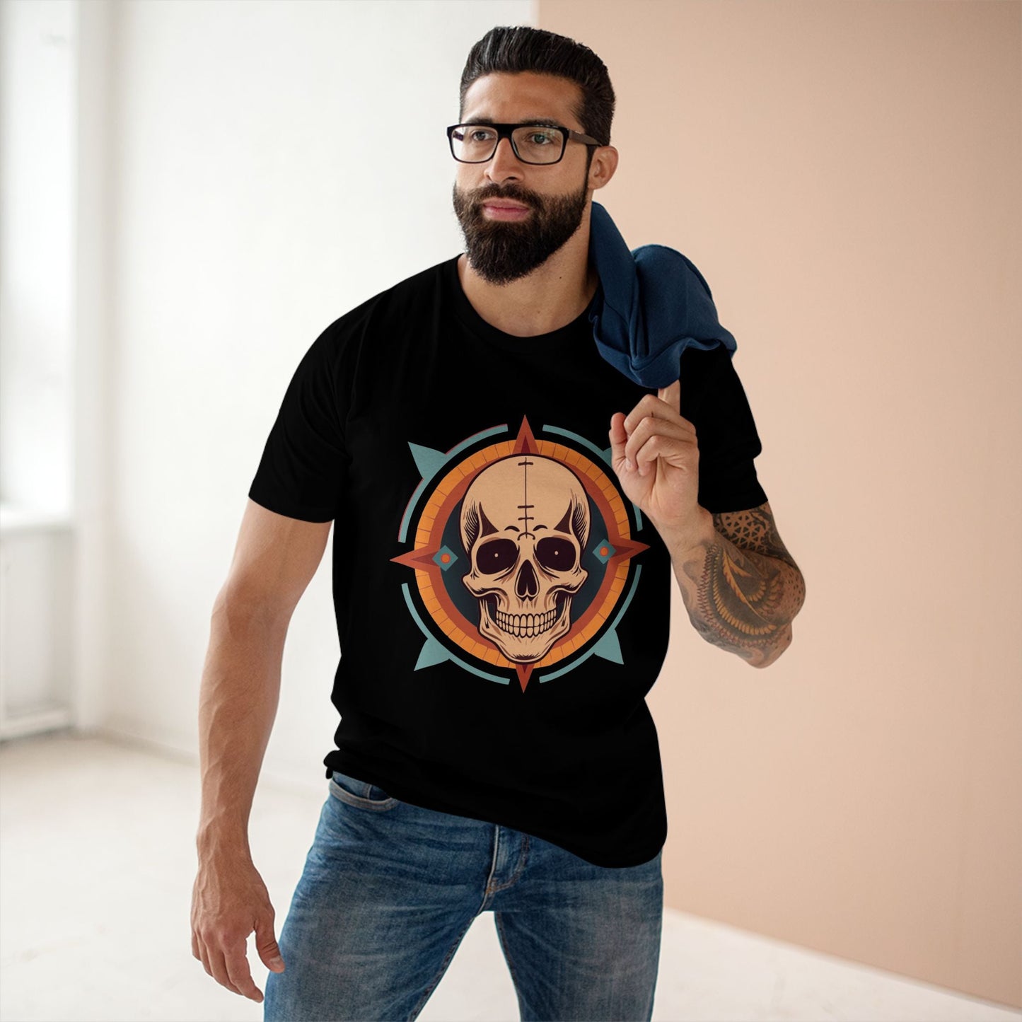 Skull Shirt Unisex Premium Cotton Tee With Original Art Design From Retro2Nova Collection