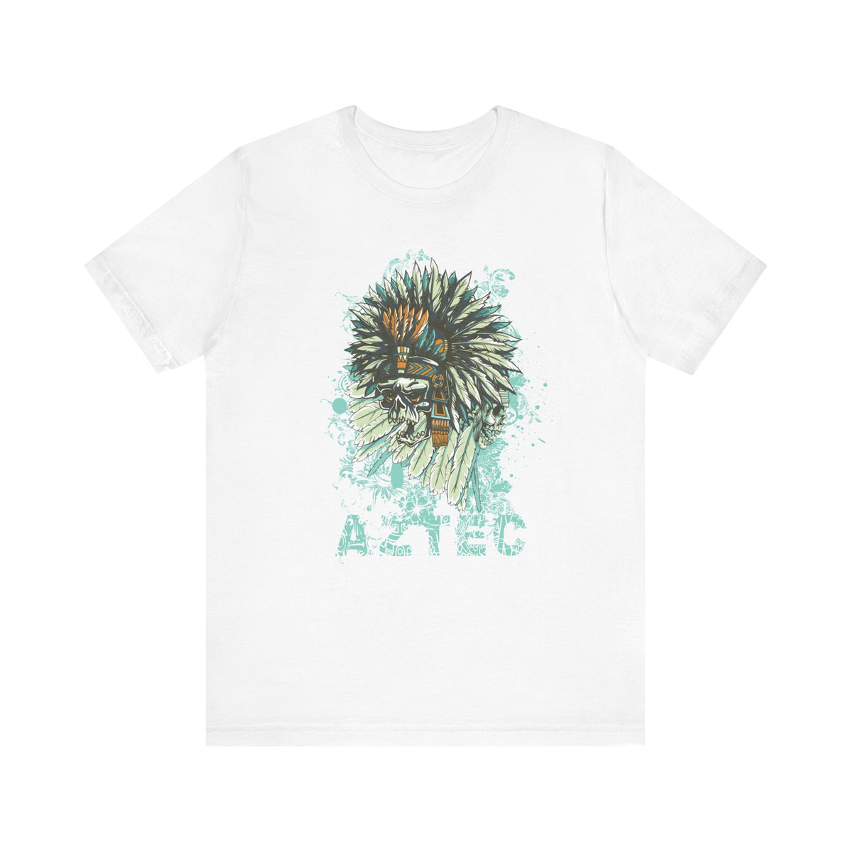 Aztec Headdress Skull T-Shirt Tribal Skull Graphic Unisex Cotton Tee Art-14