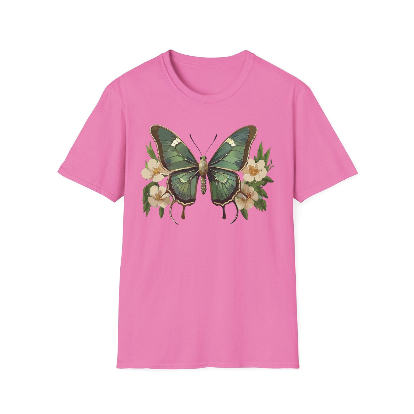 Butterfly Shirt Monarch Style Unisex T Shirt Gildan Softstyle 64000 100 Percent Ring Spun Cotton