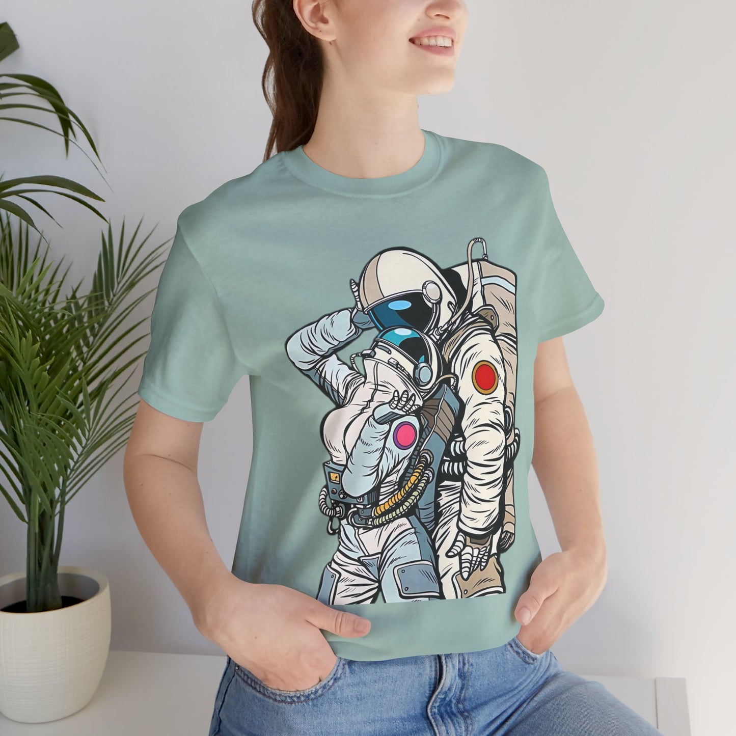 Unisex Astronaut T-shirt, Space Lovers Tee, Cosmic Top, Astronaut Graphic Tee, Cosmos Graphic T-Shirt, Love Shirt Art T-Shirt
