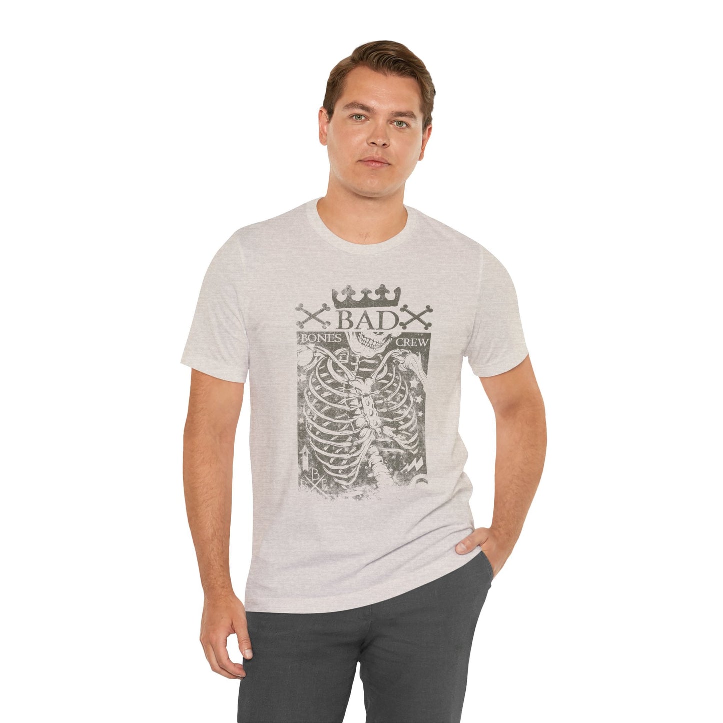 Skeleton Ribcage Tee Bones Crew Graphic Shirt A-10