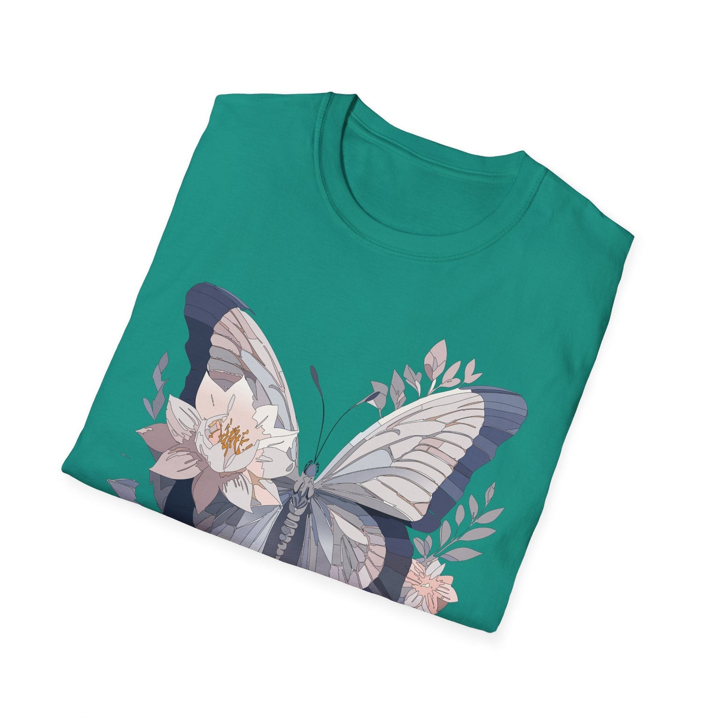 Butterfly T Shirt Unisex Monarch Print Softstyle Cotton Tee for Everyday Comfort