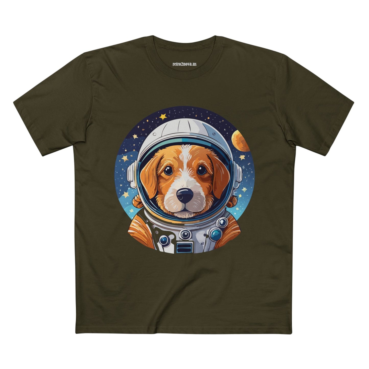 Unisex Dog Art Shirt Premium Cotton Tee With Original Retro2Nova Design From Art Collection For Everyday Comfort