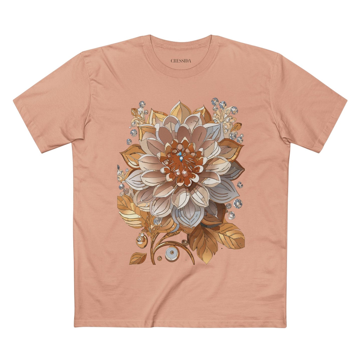 Floral Graphic T-Shirt Unisex 100 Cotton Art Design with Antique Flowers Tee 1