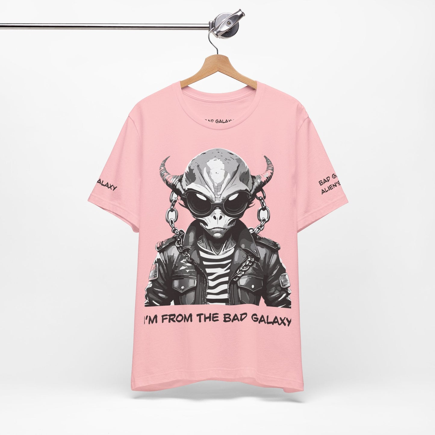 Tee Shirt With Alien From Bad Galaxy One Hundred Percent Cotton Lightweight USA Made With Eco Inks