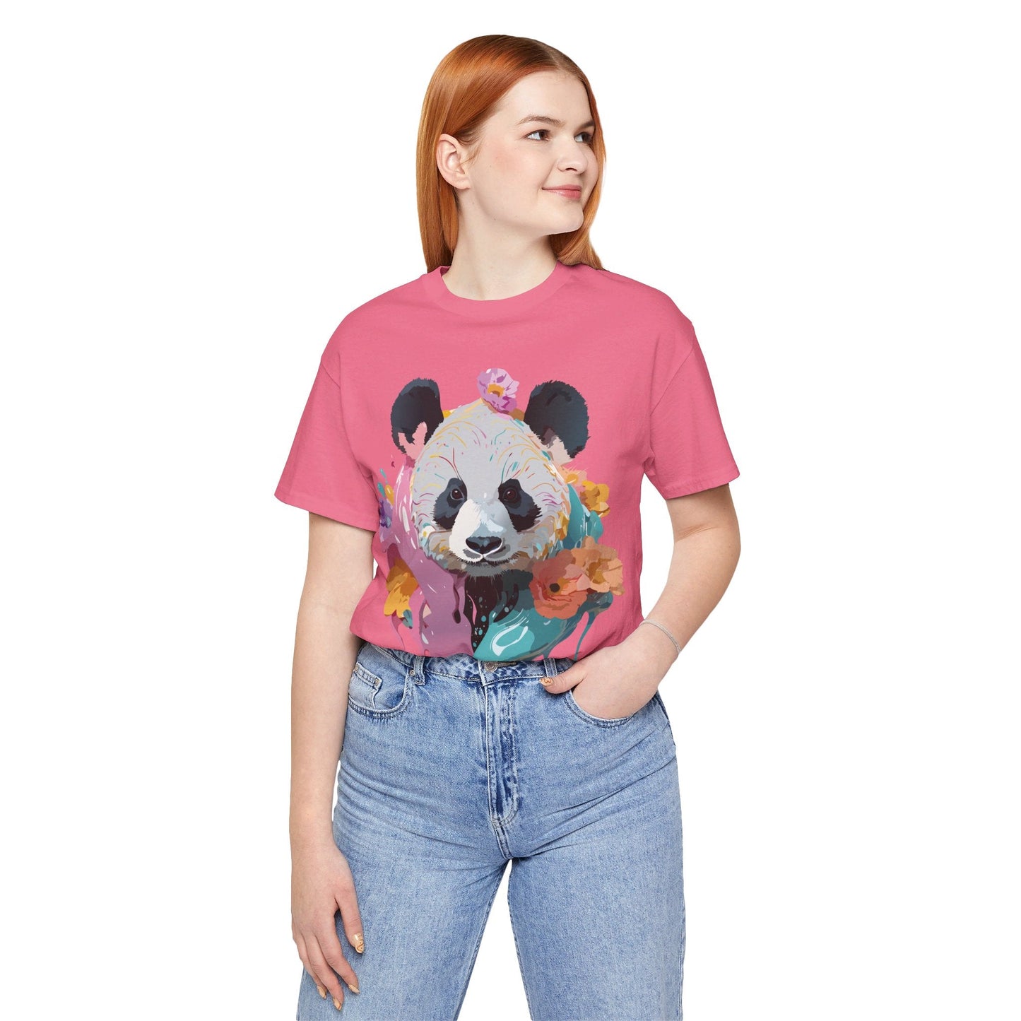 Panda Premium Graphic Tee Unisex Jersey Short Sleeve By Adelpha Vintage Inspired Artwork