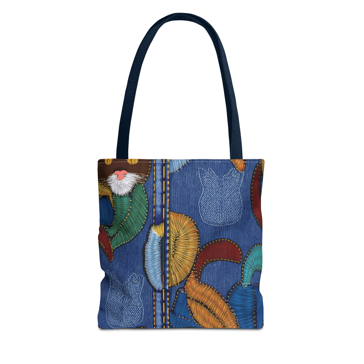 Denim Fabric Imitation Print Unisex Canvas Bag Poly Spun 3 Sizes Tote Bag 190-3