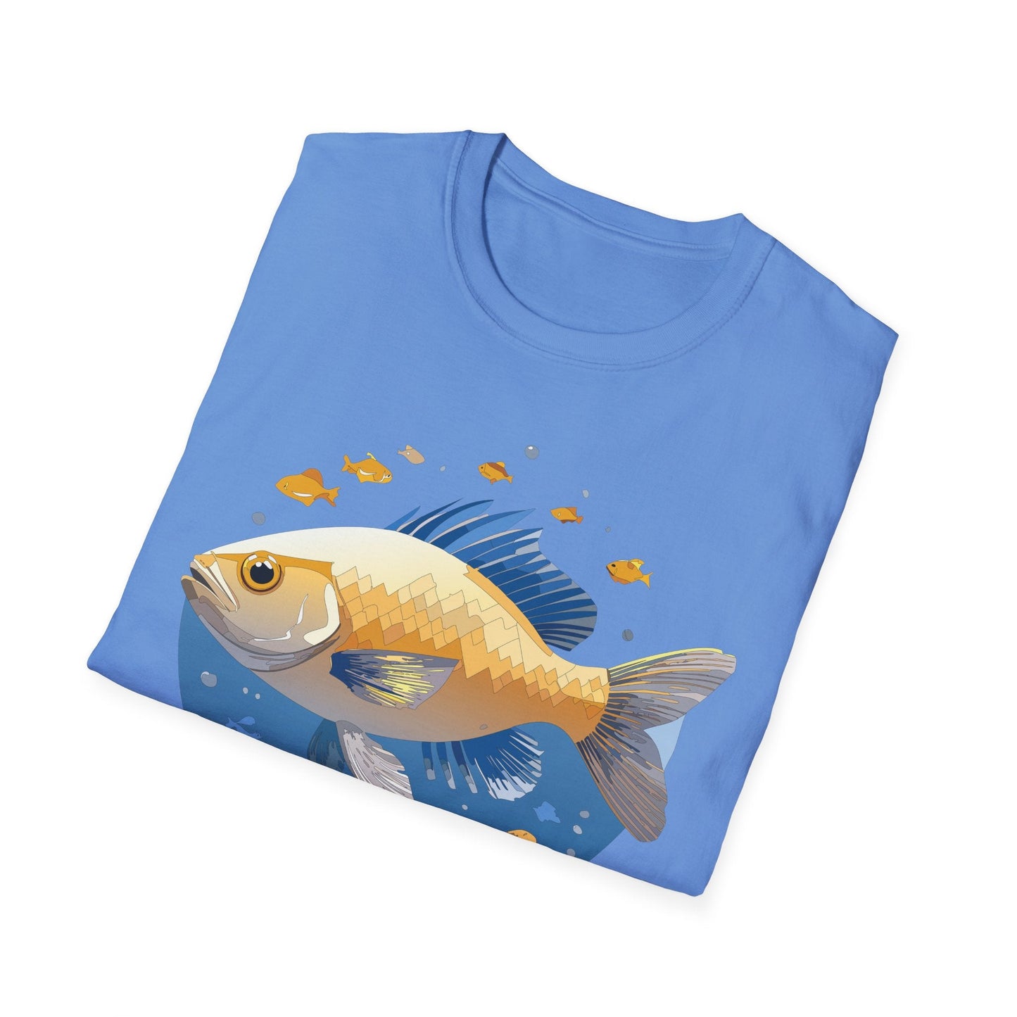 Fish Art Graphic Tee Shirt Unisex Gildan Softstyle 64000 100 Percent Ring Spun Cotton