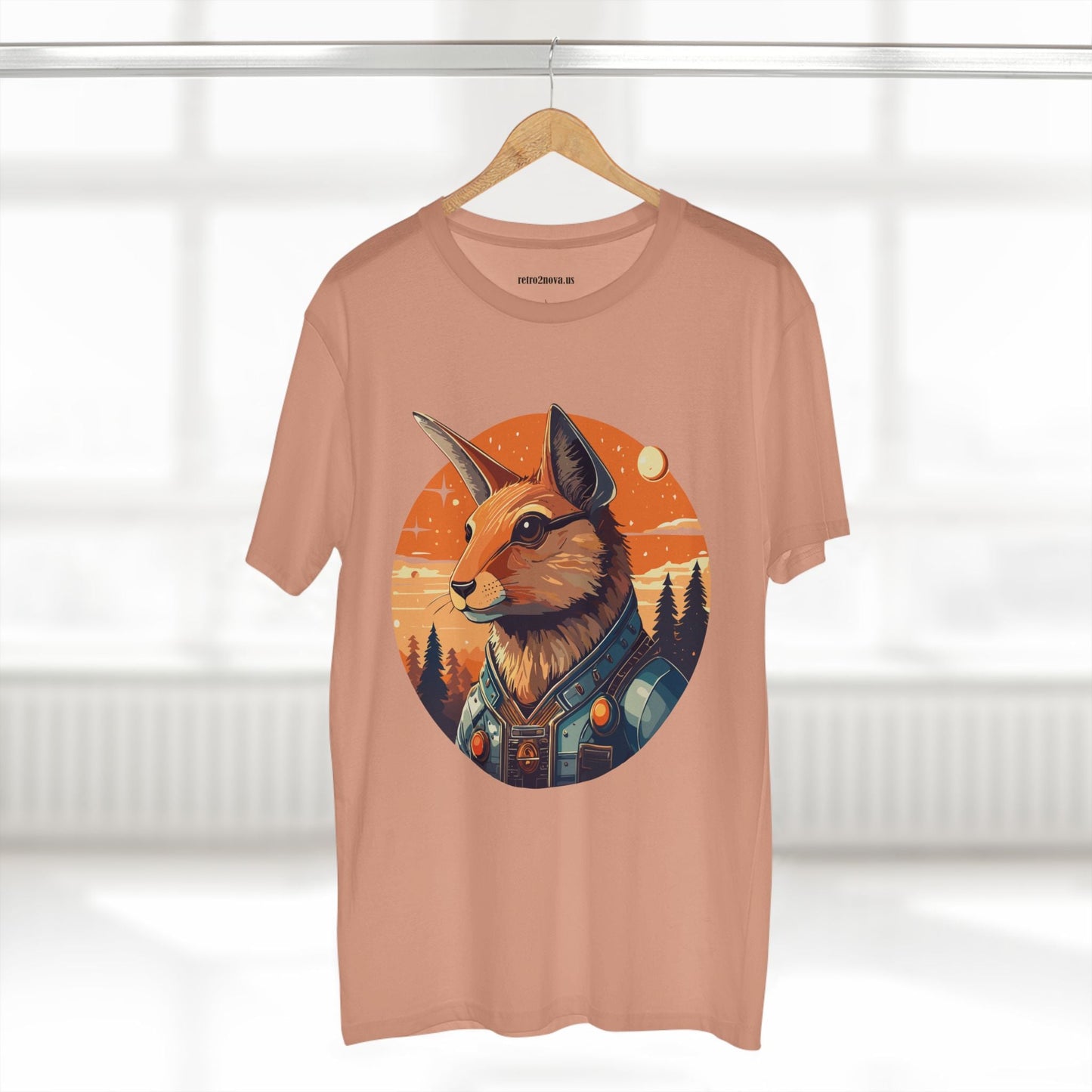 Rabbit Shirt Unisex Premium Cotton Tee With Original Art By Retro2Nova Animal Collection Soft Breathable Comfort