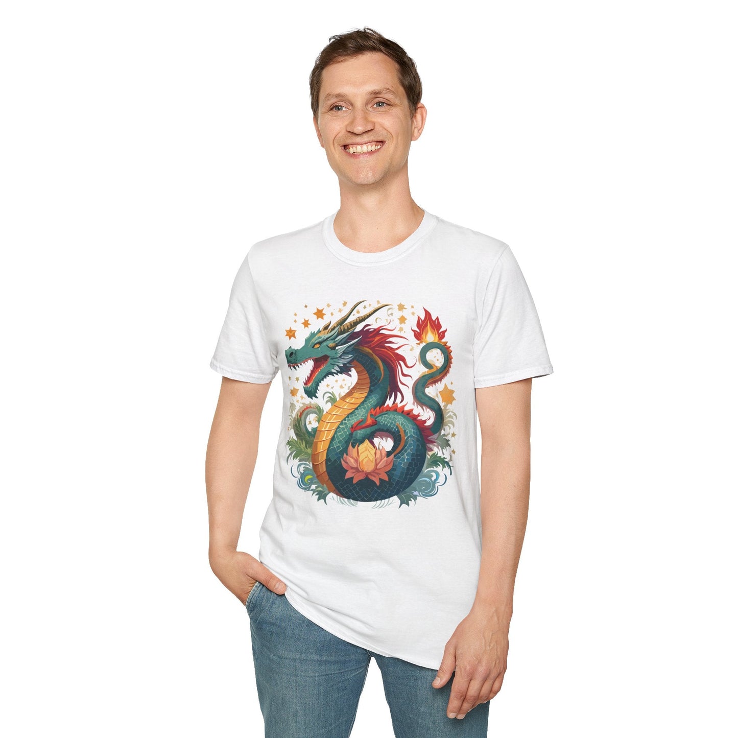Dragon Graphic Unisex 100 Cotton Tee with Animal Artwork Design 1