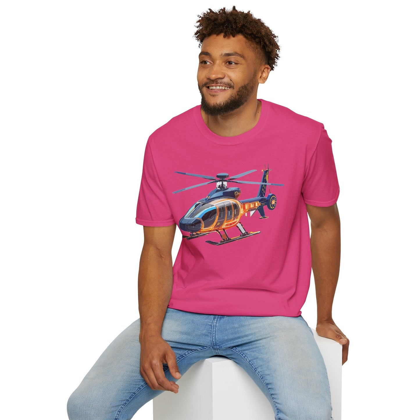 Chopper Helicopter Graphic Unisex Cotton Softstyle Short Sleeve Tee 5