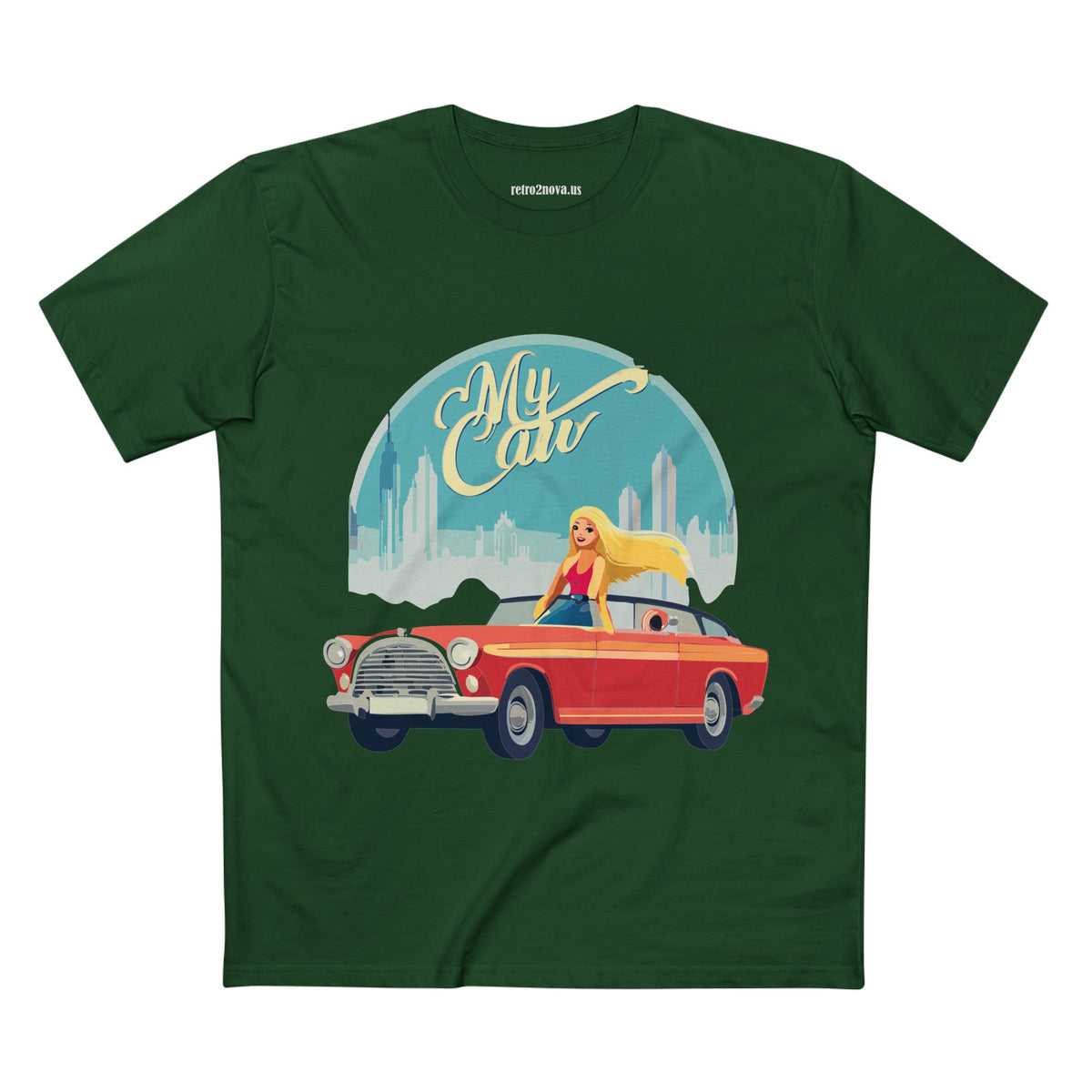 Retro Car Vintage Graphic Tee Staple Unisex 100 Cotton Tee Shirt - RC-13