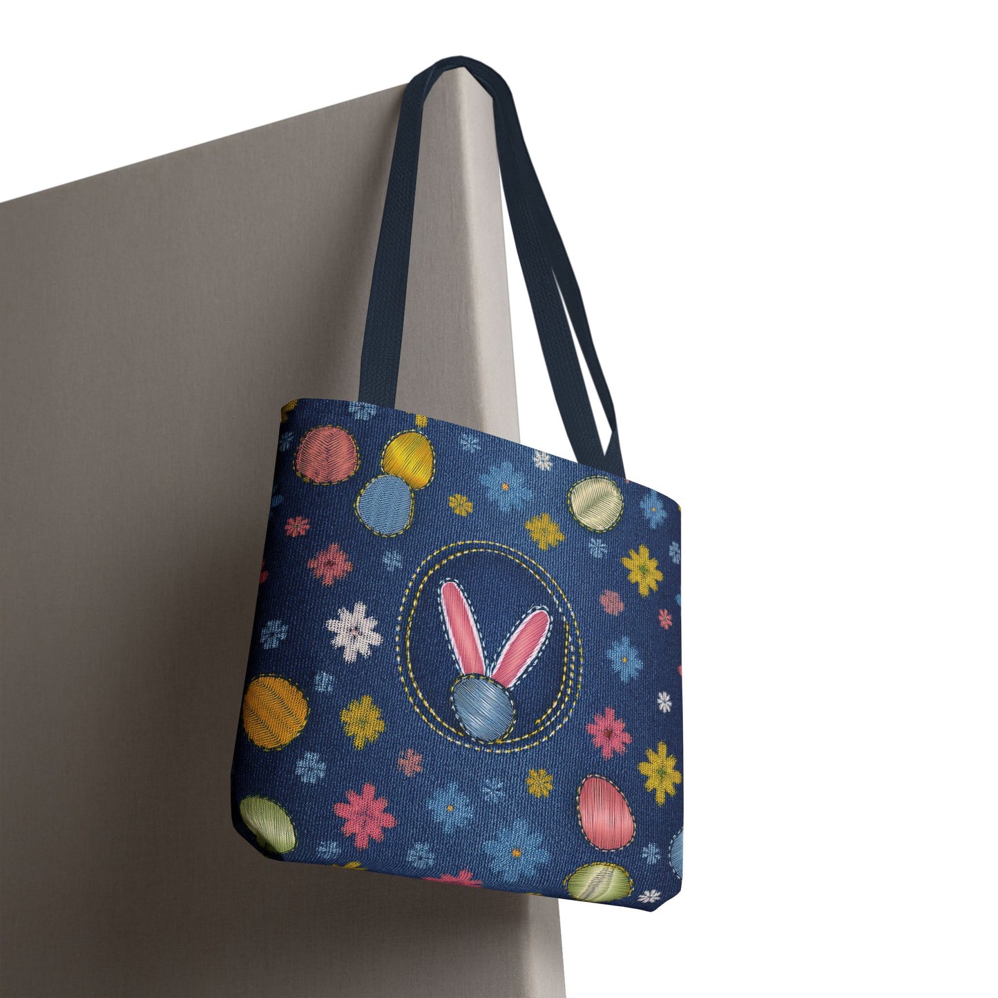 Easter Graphic Design Denim Fabric Imitation Print Unisex Canvas Bag Poly Spun 3 Sizes Tote Bag 204-10