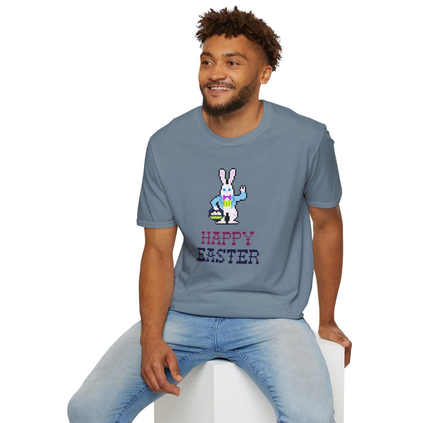 Funny Easter T Shirt With Signature And Prints Unisex Gildan Softstyle Cotton Tee Design