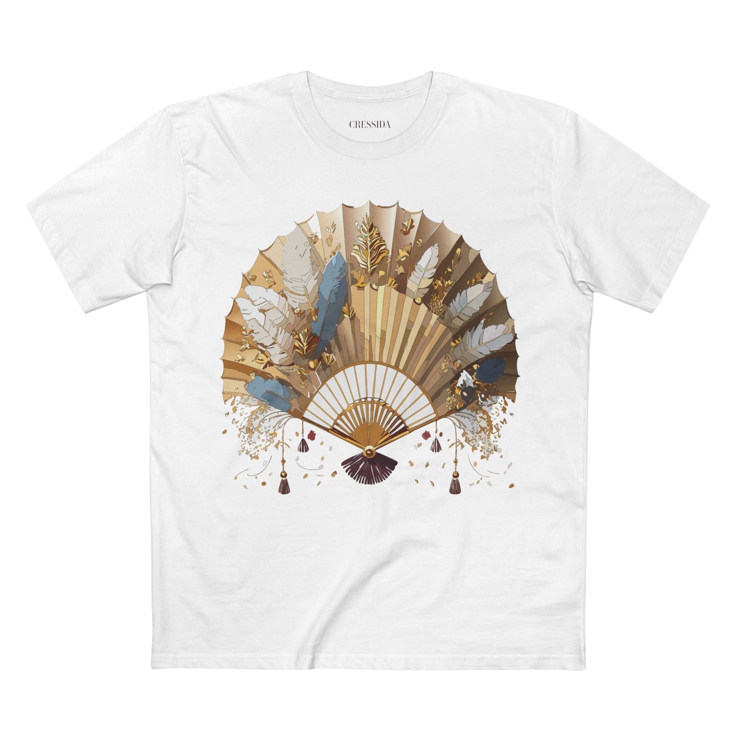 Antique Fan Graphic Design T-Shirt Unisex 100 Cotton Floral Carnival Artwork Tee 8