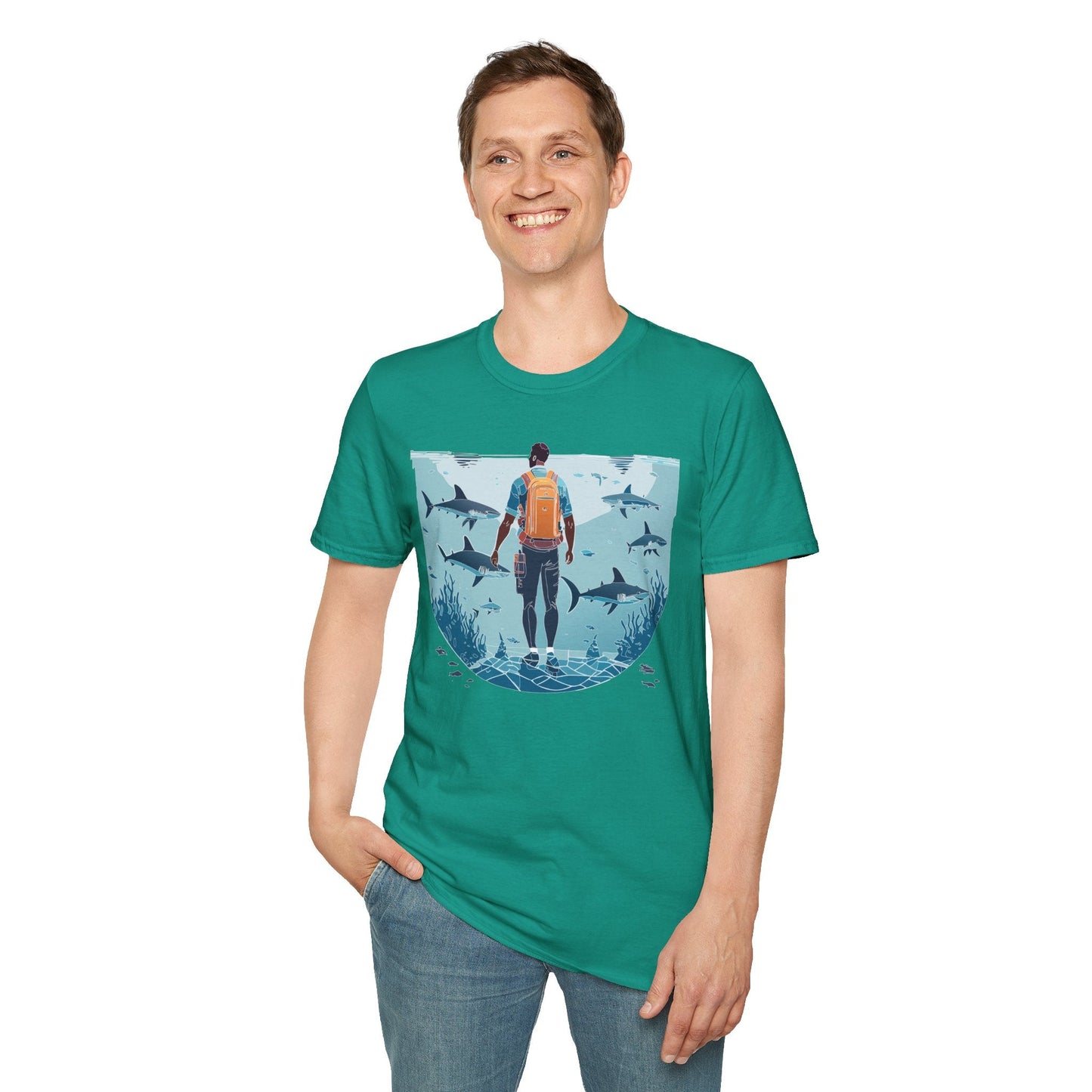 Ocean Tee Shirt Unisex Softstyle T Shirt With Ocean Art Design U Boat Theme Graphic Artwork Edition