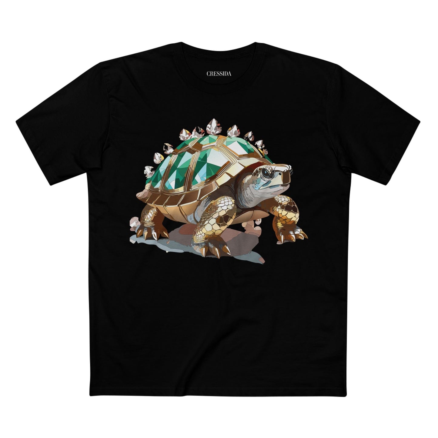Turtle Graphic Unisex 100 Cotton Tee With Unique Animal Golden Medallion Art Design 33