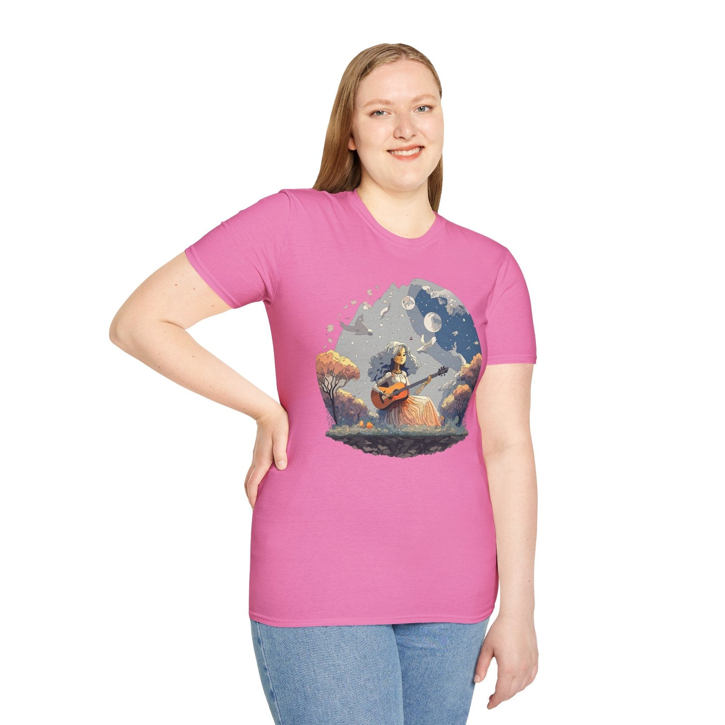 Womens Graphic T Shirt Art Design Tee Unisex Softstyle Cotton Shirt Everyday Comfort Durable Wear