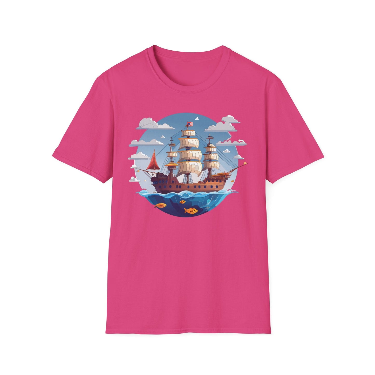 Ship T Shirts Frigate T Shirts Vessel Tee Shirt Unisex Softstyle Cotton Tee Gildan 64000