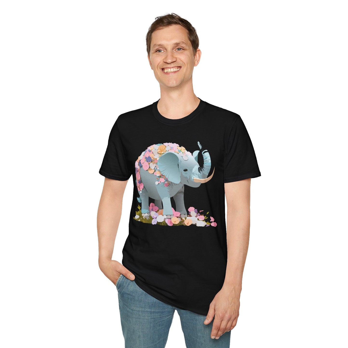 Elephant Graphic T Shirt Gildan Softstyle Unisex Cotton Tee With Elephant Print Design Artwork