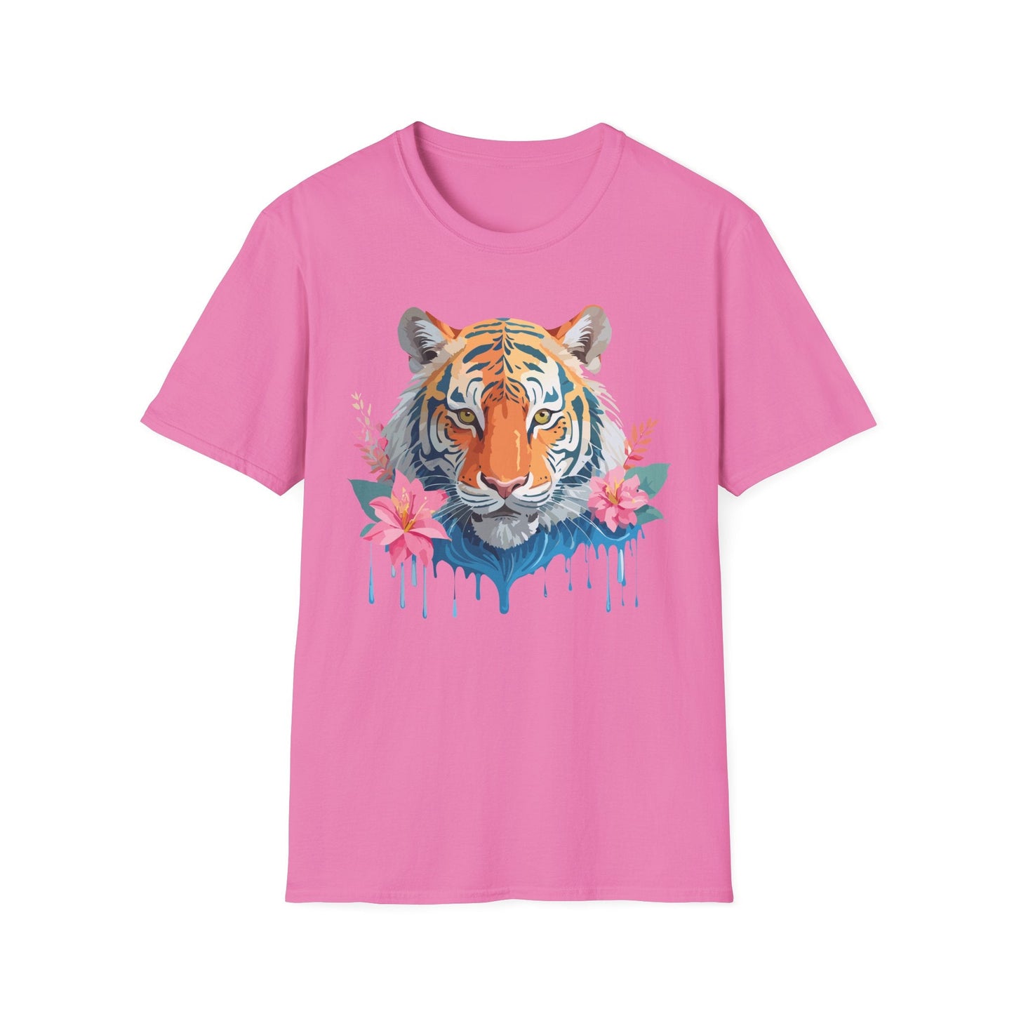 Tiger Unisex Softstyle T Shirt 100 Percent Cotton Gildan 64000 Animal Tee