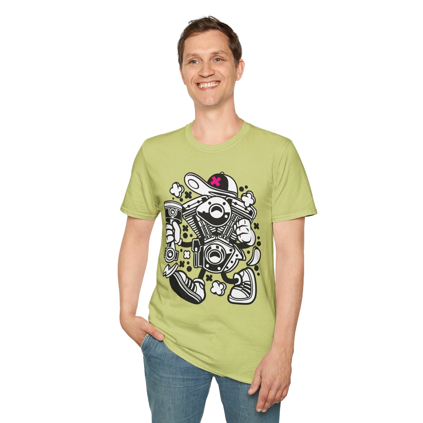 Cartoon T Shirt Animation Tee Funny Tee Unisex Gildan Softstyle 64000 100 Percent Cotton