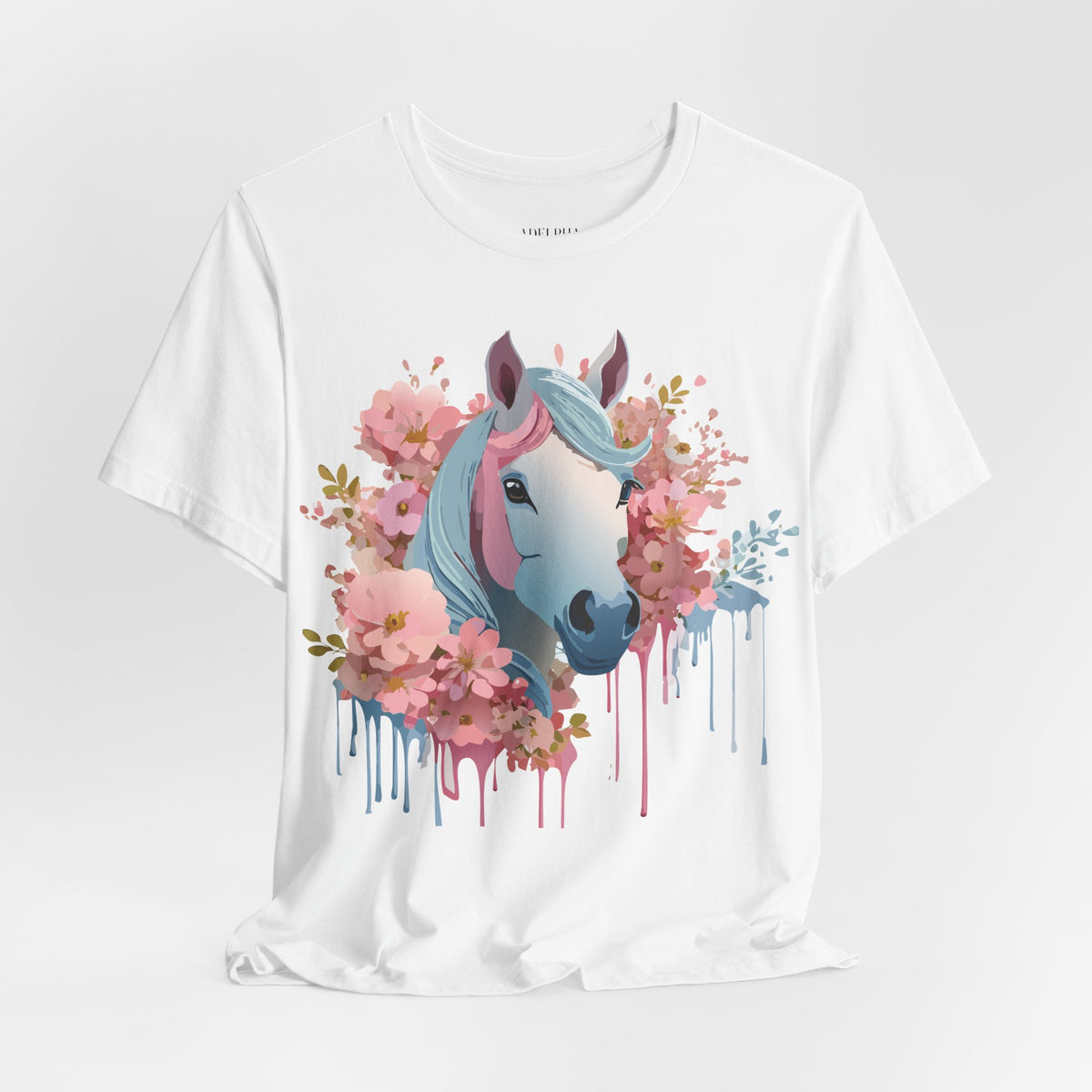 Horse Graphic Unisex Cotton Bella+Canvas Tee with Art Animal Design e31