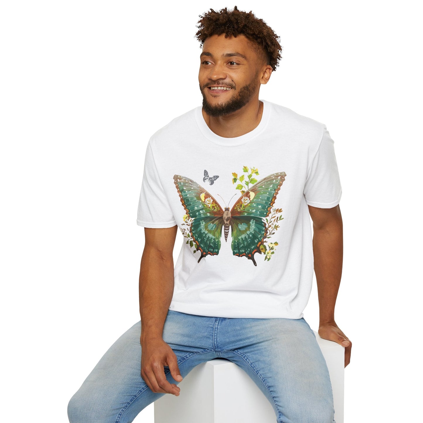 Butterfly Shirt Unisex T Shirt Monarch Print Gildan Softstyle 64000 Comfortable Everyday Wear