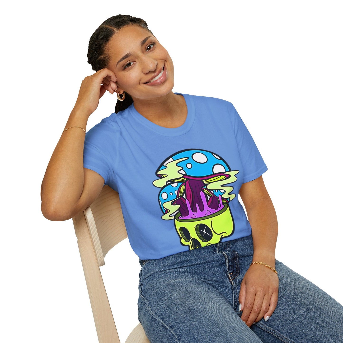 Skull Tee Shirt Unisex Skeleton Shirt With Art Design Gildan Softstyle Cotton Tee