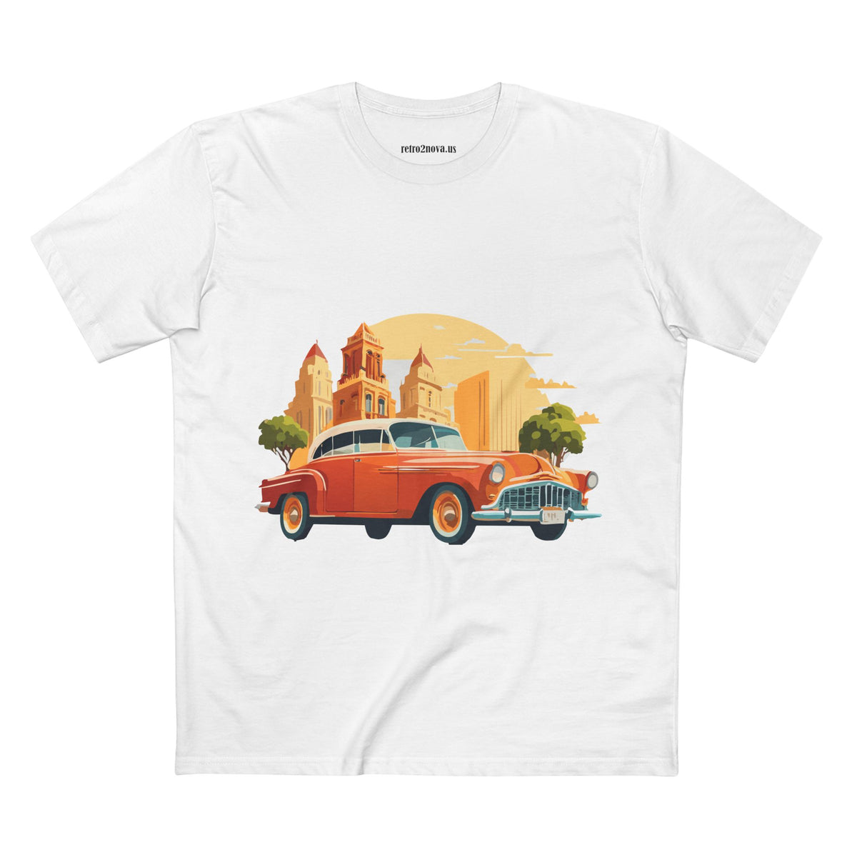 Retro Car Vintage Graphic Tee Staple Unisex 100 Cotton Tee Shirt - RC-21