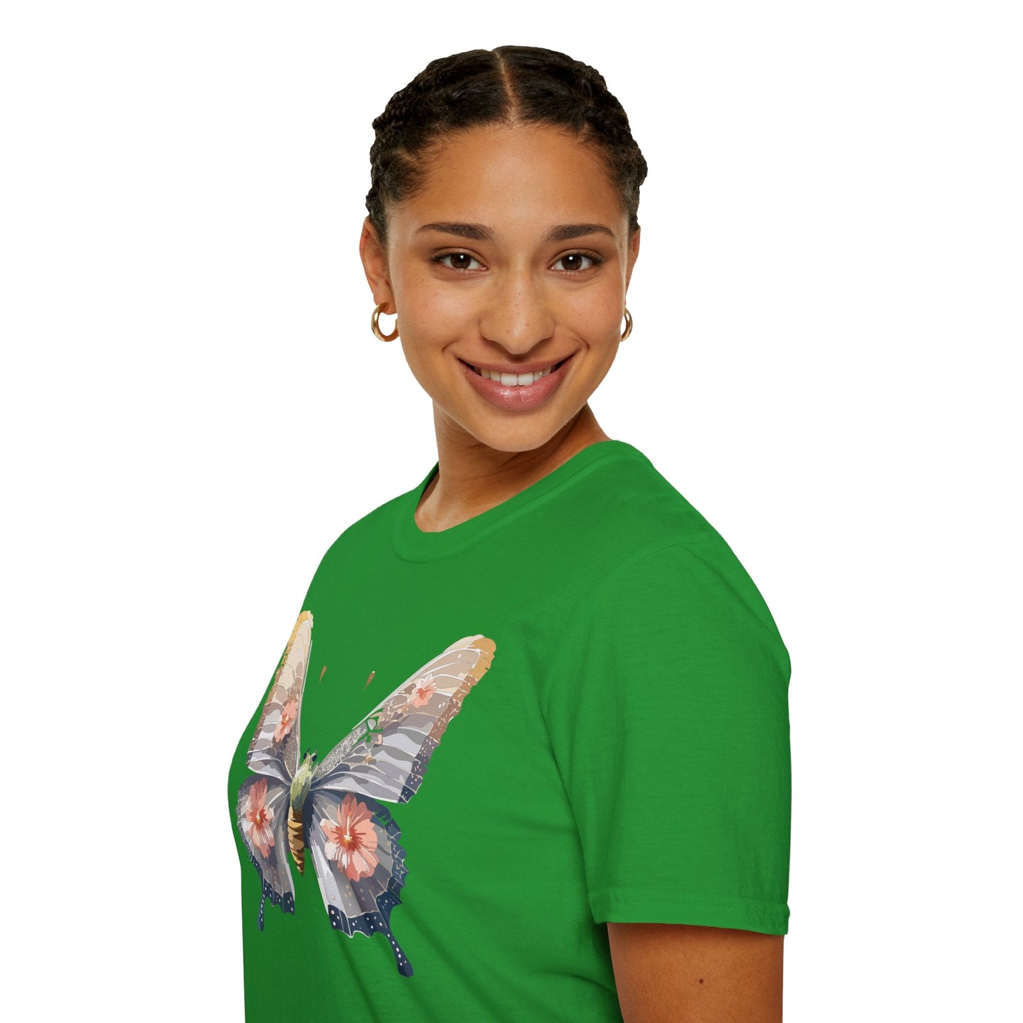Butterfly T Shirt Unisex Monarch Design Gildan Softstyle 64000 100 Percent Ring Spun Cotton