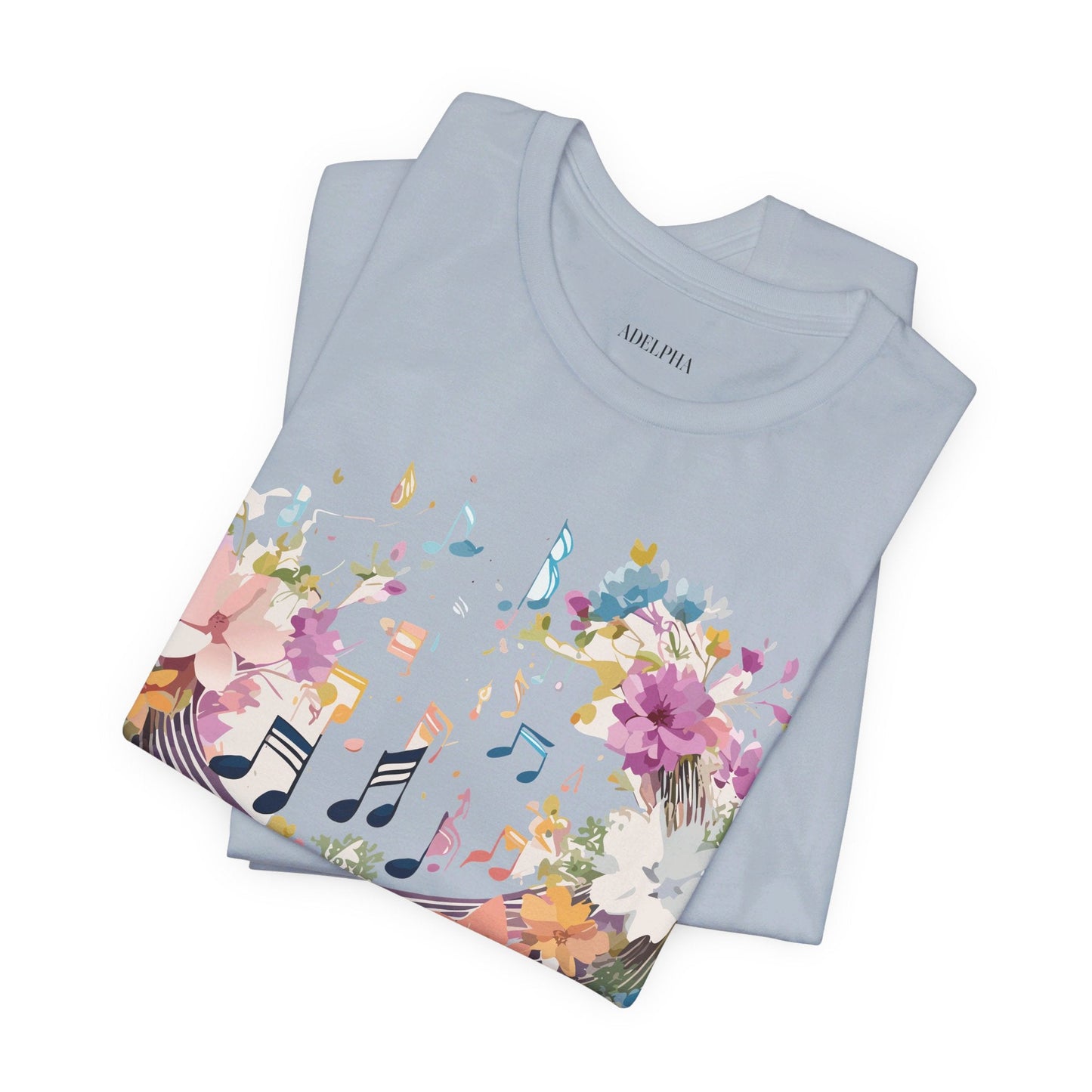 Music Graphic Unisex 100 Cotton Vintage Art with Musical Elements Tee 114