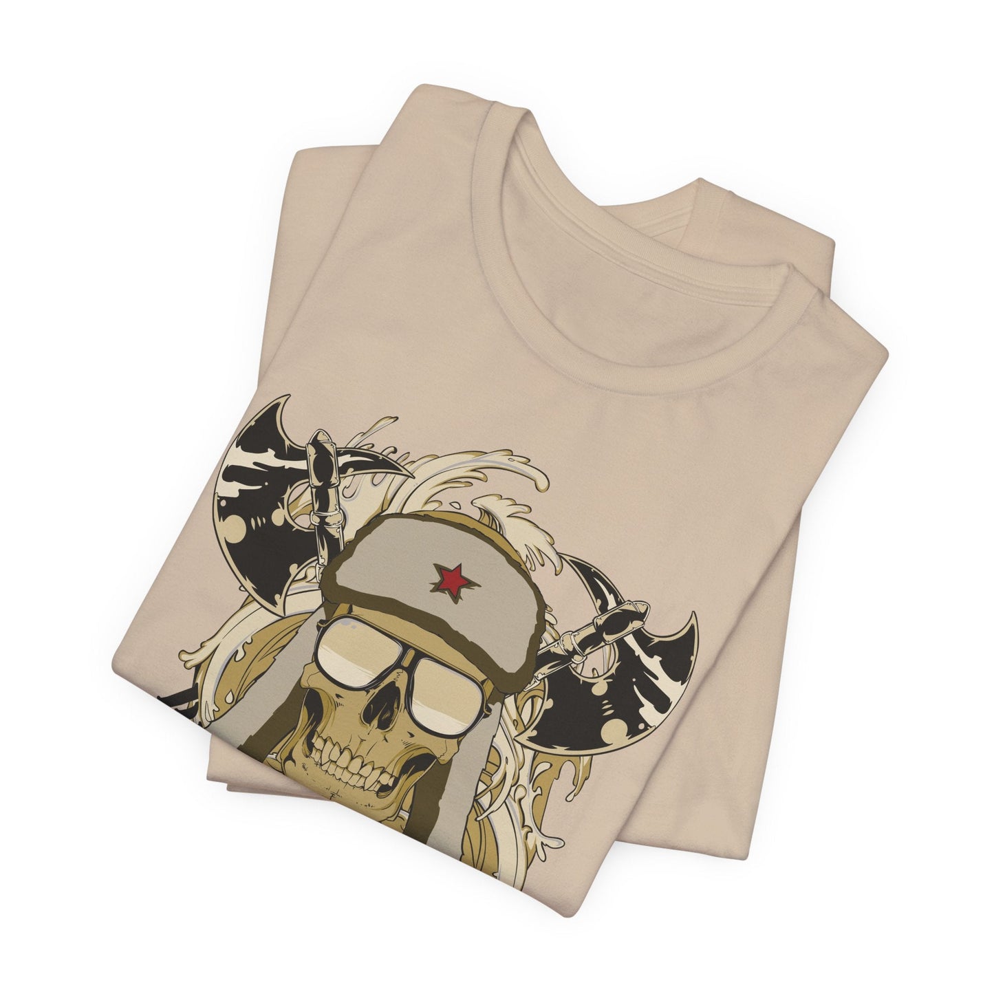 Viking Skull Graphic with Horned Helmet T-Shirt Captain Design Tee Art-41