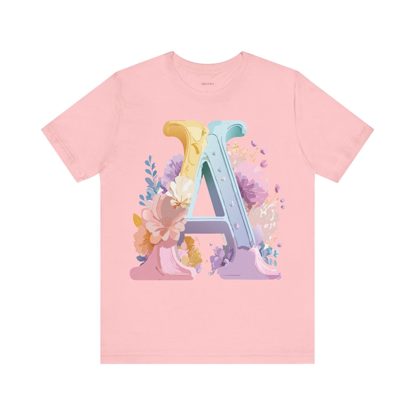 Letter A Graphic Tee Unisex Short Sleeve Shirt Vintage Inspired Artwork By Adelpha
