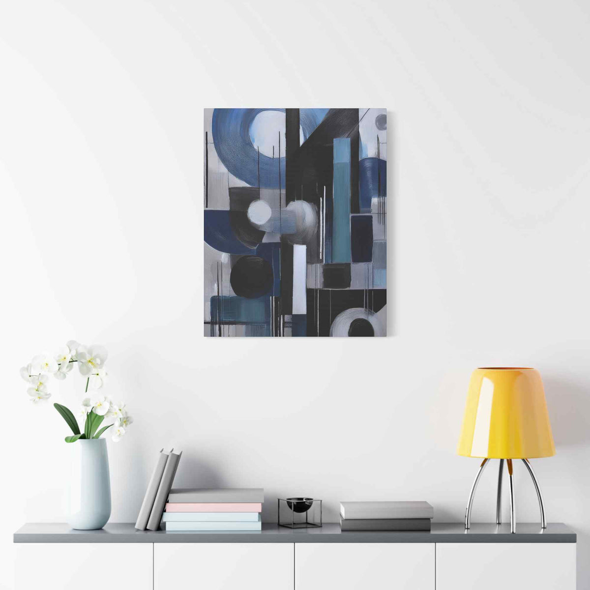 Blue Abstract Painting Print Canvas 20x24,20x30,24x30, 24x32,24x36,30x40, 32x48,36x48,40x60 Pine-Wood Inner Frame ABS-28