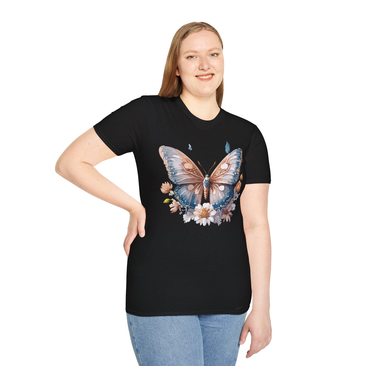 Butterfly Shirt Unisex Monarch Design Gildan 64000 Ring Spun Cotton Softstyle Tee For Comfort