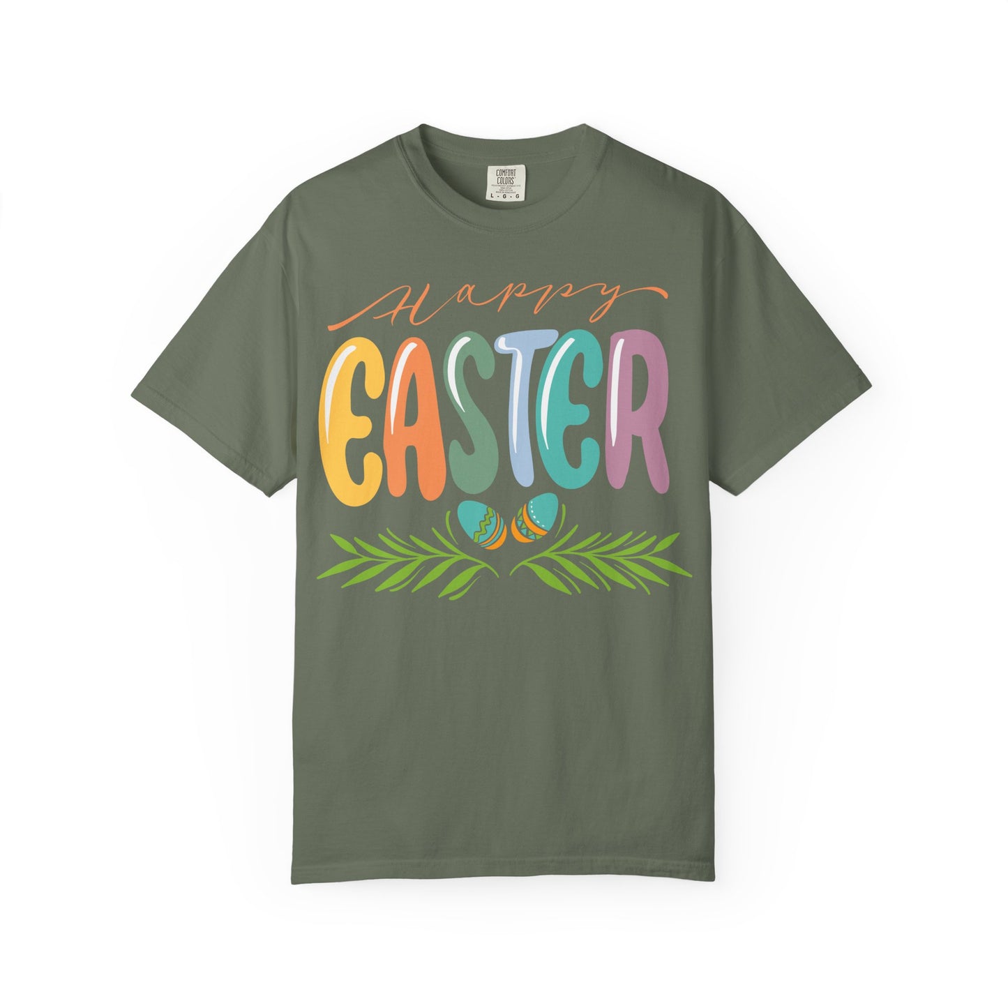 Happy Easter T-Shirt, Tee Shirt with Easter Signature, T Shirt with Easter Prints, Tee Shirt with Easter Design