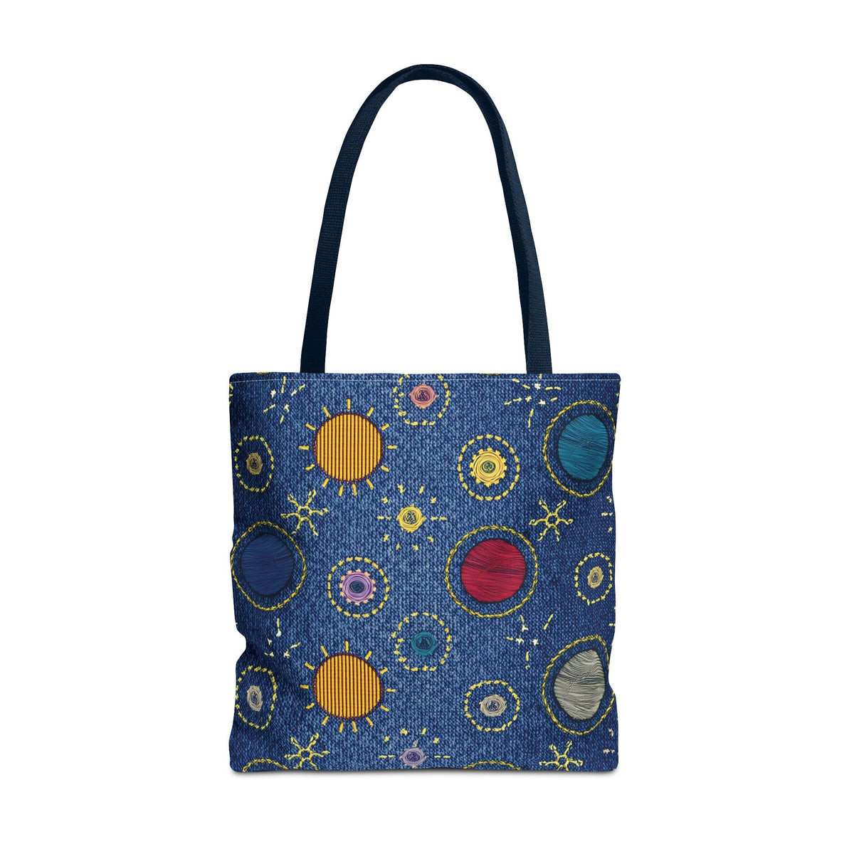 Denim Fabric Imitation Print Unisex Canvas Bag Poly Spun 3 Sizes Tote Bag 183-6
