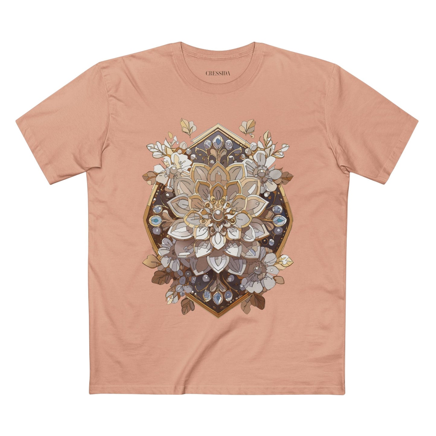 Floral Graphic T-Shirt Unisex 100 Cotton Art Design with Antique Flowers Tee 15