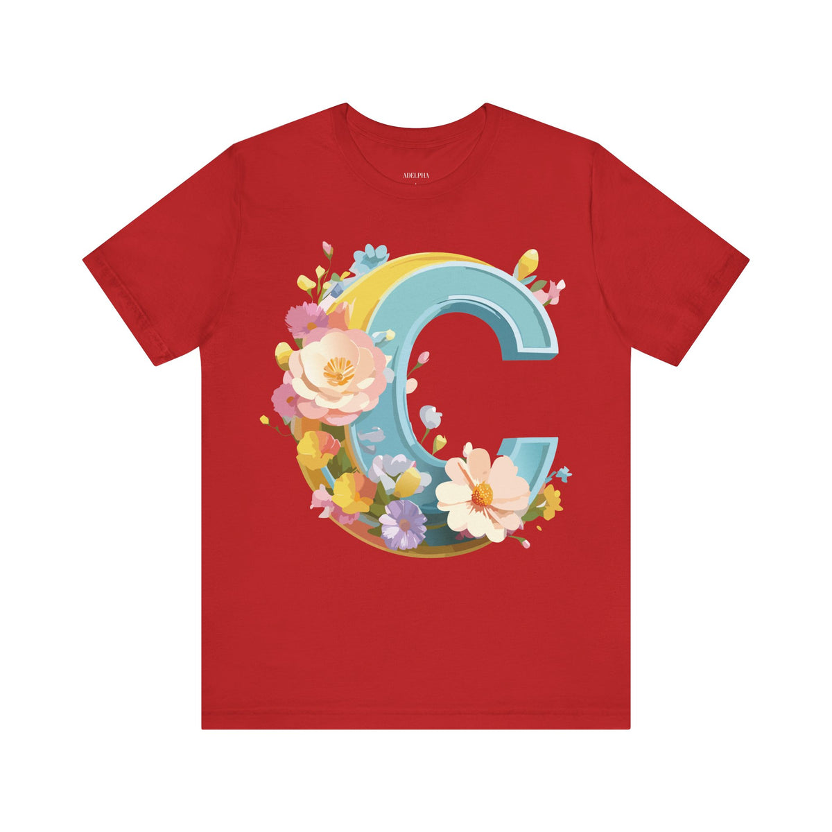 Letter C Graphic Unisex Cotton Bella+Canvas Tee with Art Letter Design