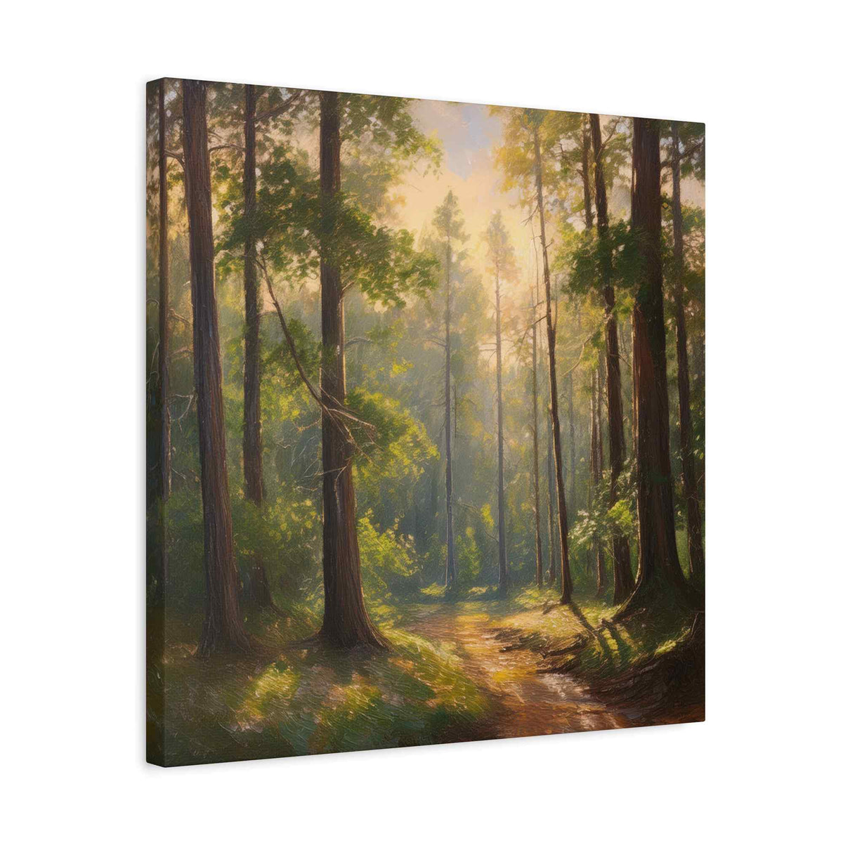 Forest Print Canvas, Trees Oil Paint Print 20x20, 24x24, 30x30, 32x32, 36x36 Art Design Print Pine-Wood Inner Frame MC-70