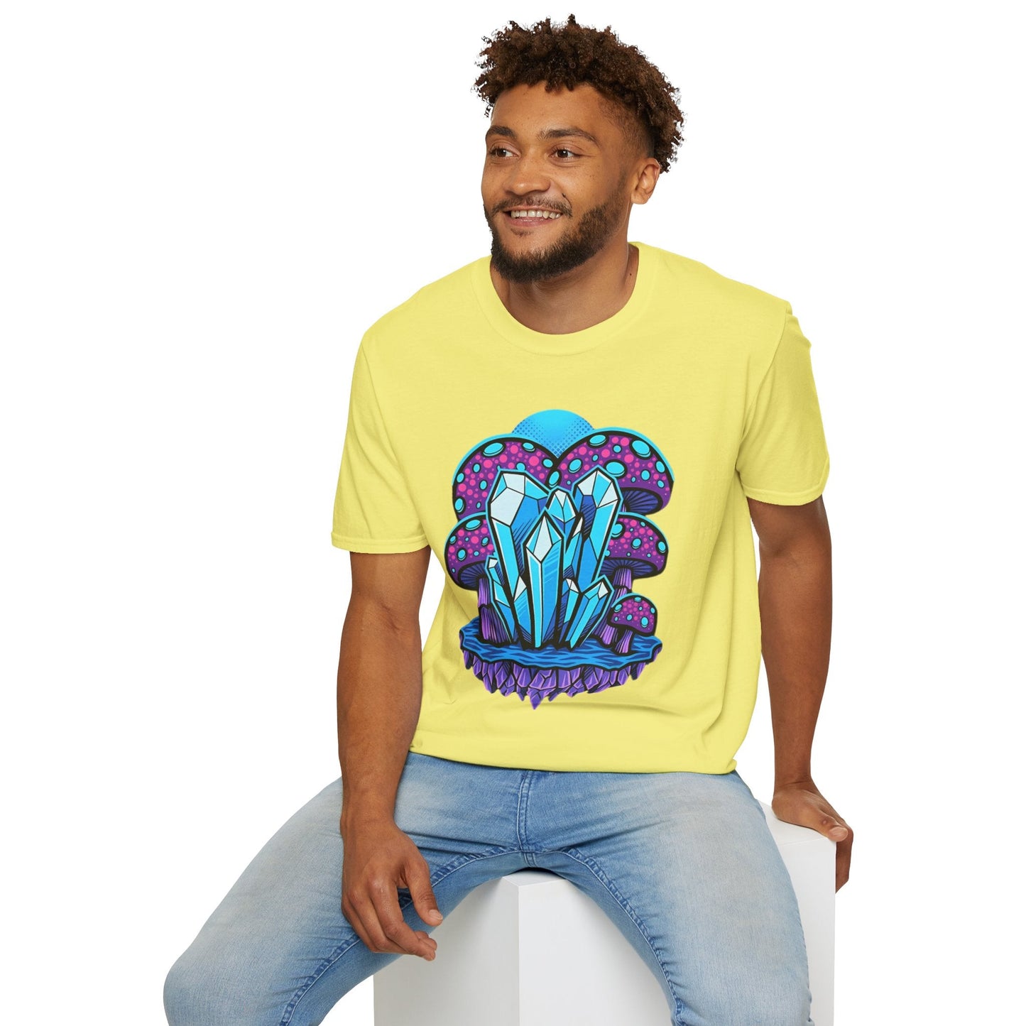 Mashroom Tee Shirt Softstyle Gildan 64000 100 Percent Ring Spun Cotton Breathable Funny Fungus